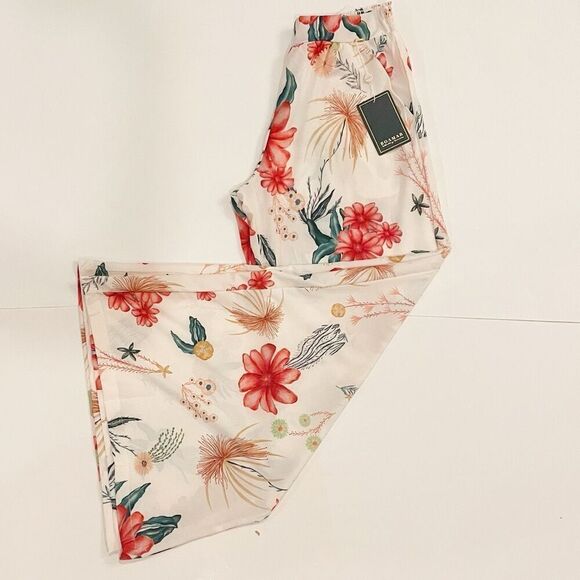 NWT Boamar x Revolve Micaela Pant Ivory Floral Tropical Resort Wear Wide Leg - Picture 2 of 6